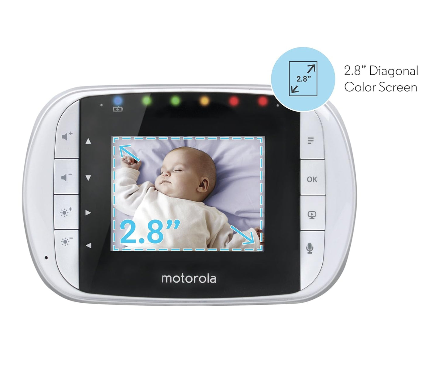 motorola MBP33S Wireless Video Baby Monitor with 2.8-Inch Color LCD Zoom and Enhanced Two-Way Audio 720p
