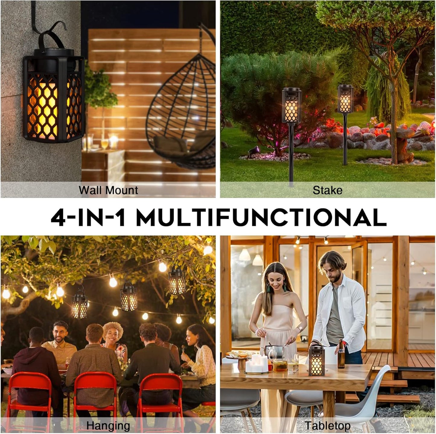 Outdoor Bluetooth Speaker with Flame Atmosphere Waterproof Wireless Speaker with Wall Mount/Stake/Hook