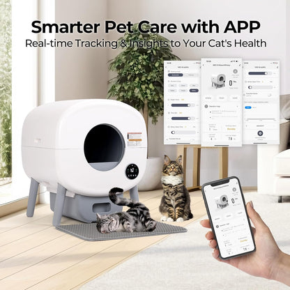 Heifriday Auto-Clean Smart Litter Box for Multiple Cats