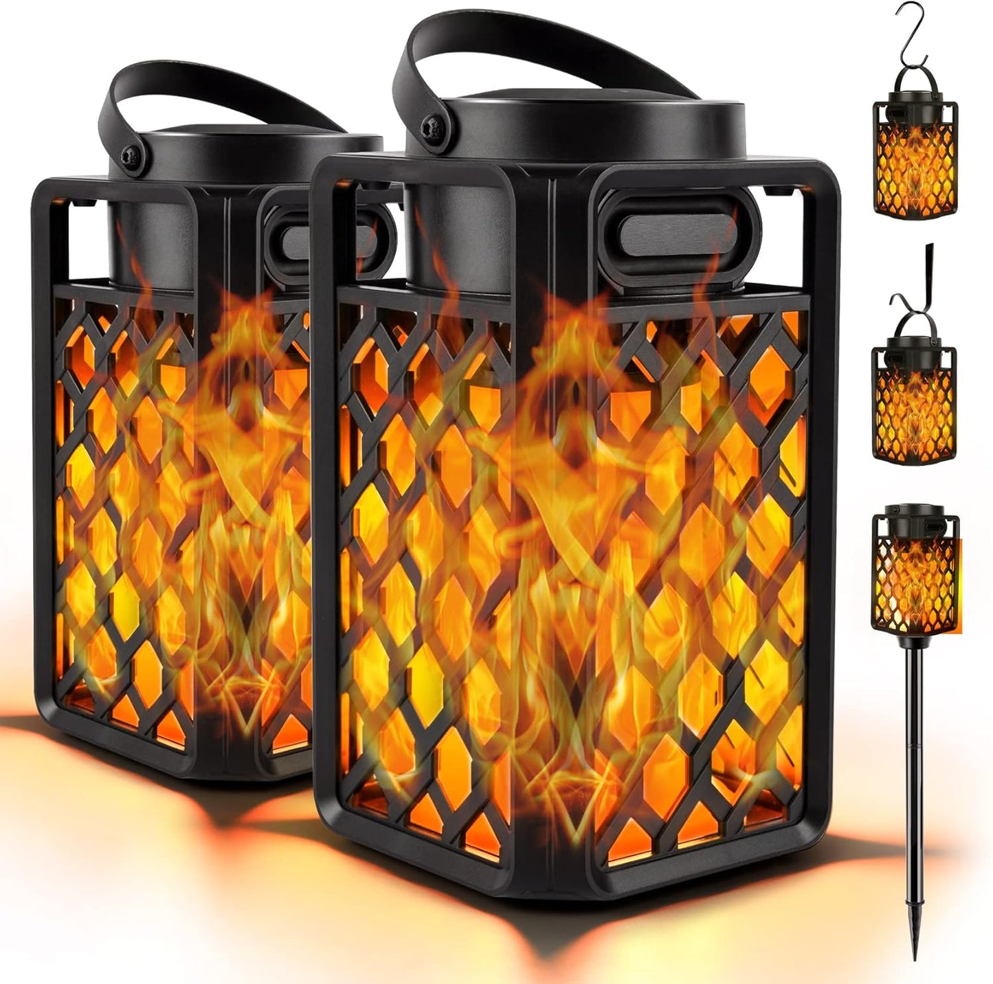 Outdoor Bluetooth Speaker with Flame Atmosphere Waterproof Wireless Speaker with Wall Mount/Stake/Hook