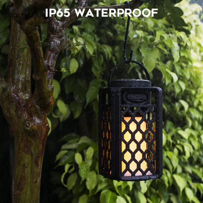 Outdoor Bluetooth Speaker with Flame Atmosphere Waterproof Wireless Speaker with Wall Mount/Stake/Hook