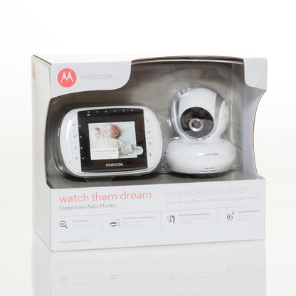 motorola MBP33S Wireless Video Baby Monitor with 2.8-Inch Color LCD Zoom and Enhanced Two-Way Audio 720p