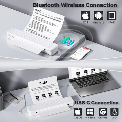 Portable Printer- Heat Transfer Printer P831 Supports A4 Regular Paper - Wireless