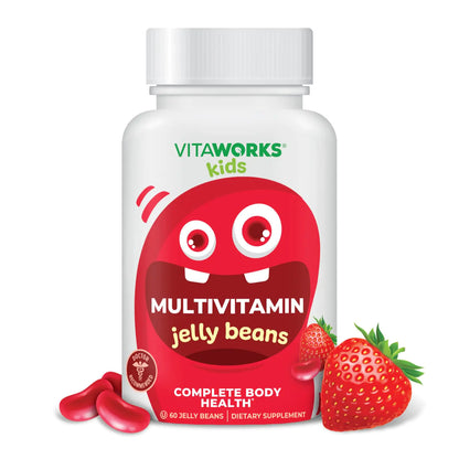 VitaWorks Kids Multivitamin & Minerals Jelly Beans - Tasty Natural Fruit Flavor